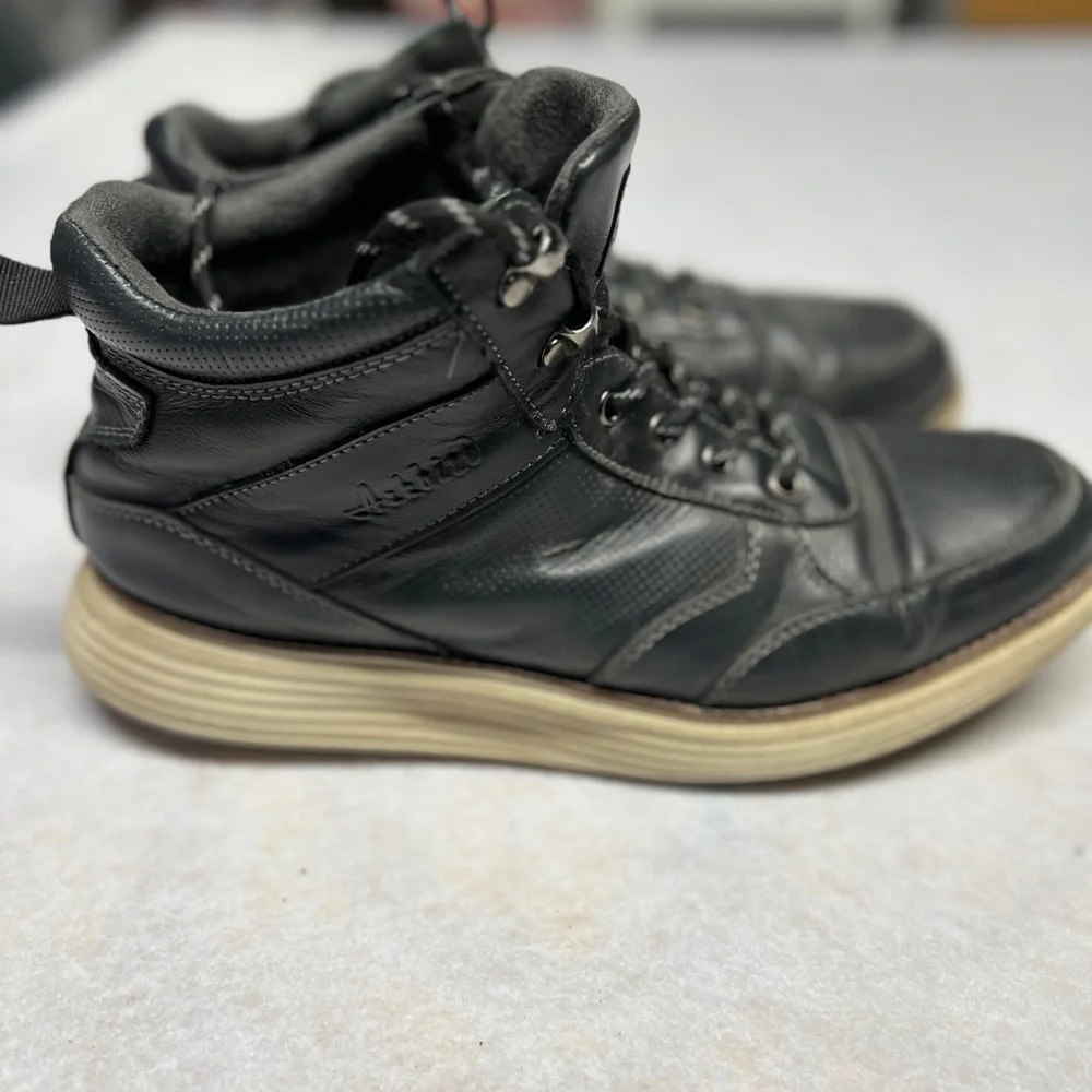 Arkbird Oxfords Men's Black Leather Office Casual High Top Sneakers‎ Size 10